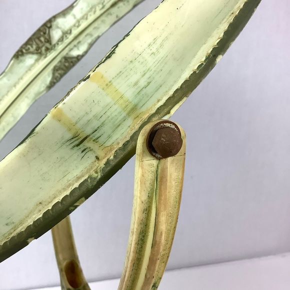 Vintage French Mirror On Stand Makeup Bedroom Decorative Standing, Hard Plastic - Picture 6 of 12